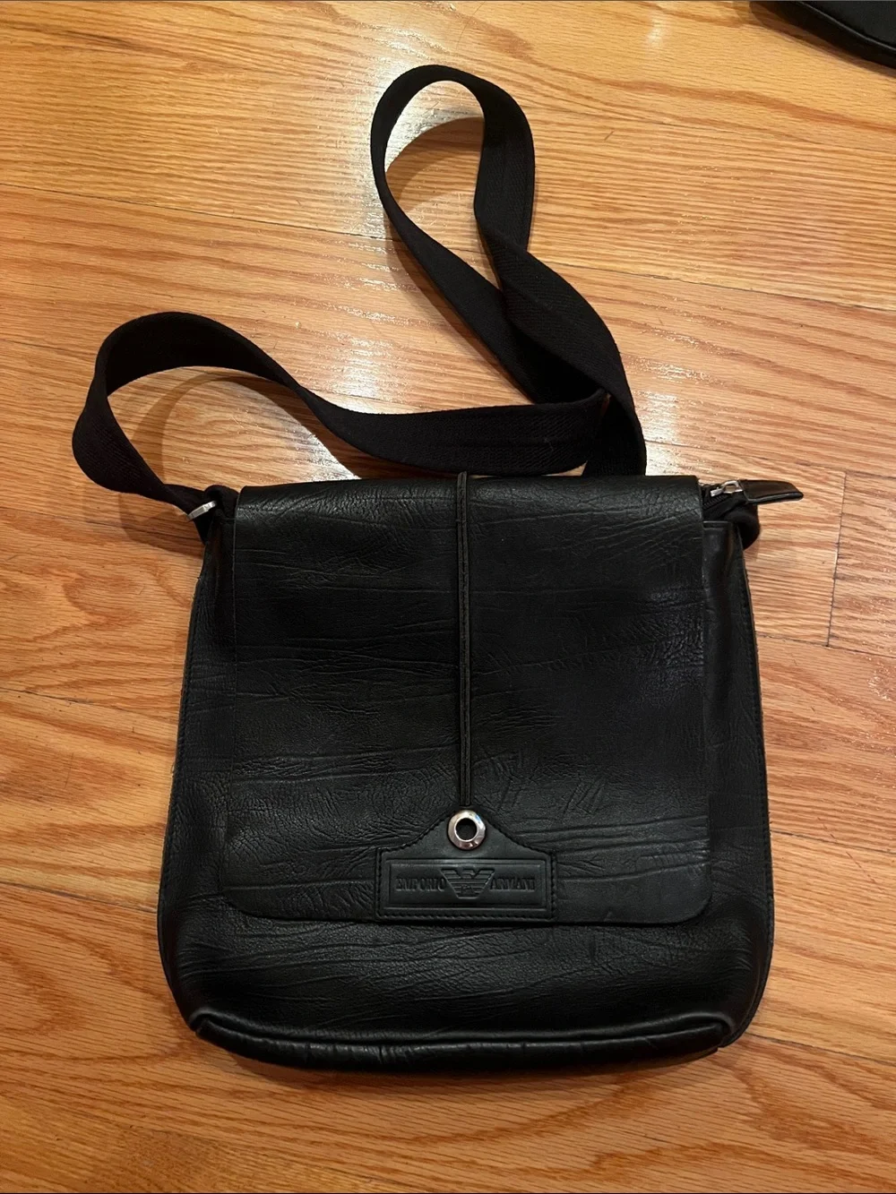 Emporio Armani Black Leather Crossbody Bag
